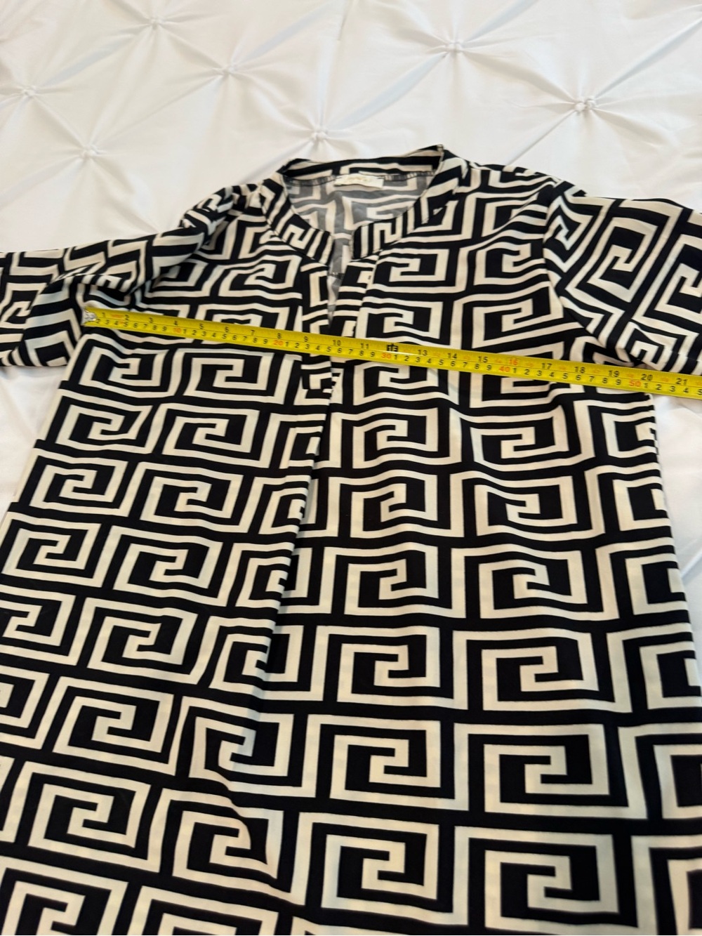 Made in Italy (PY) ❤️ Geometric Greek Key Tunic Shirt Dress M/L. - Picture 11 of 15
